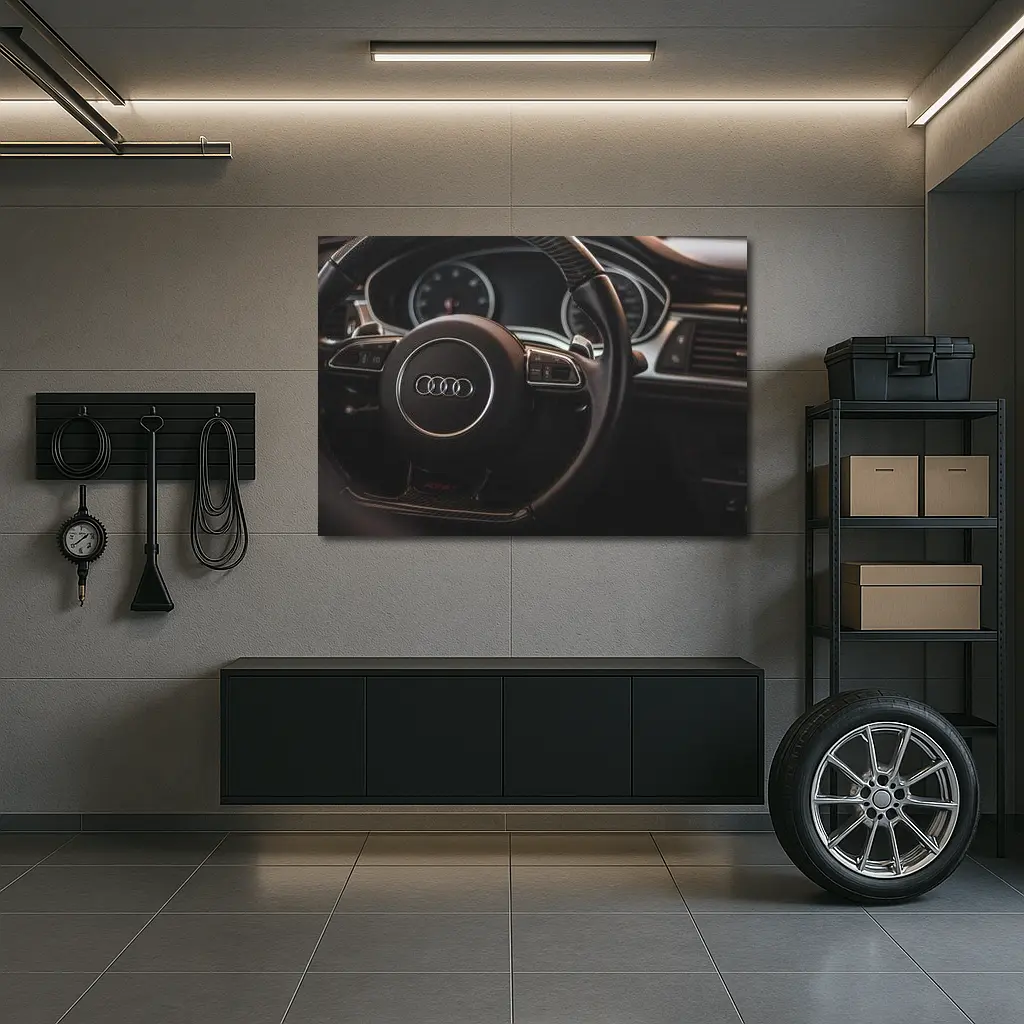 Audi Interior Steering Wheel Dark Cockpit – Wall Art
