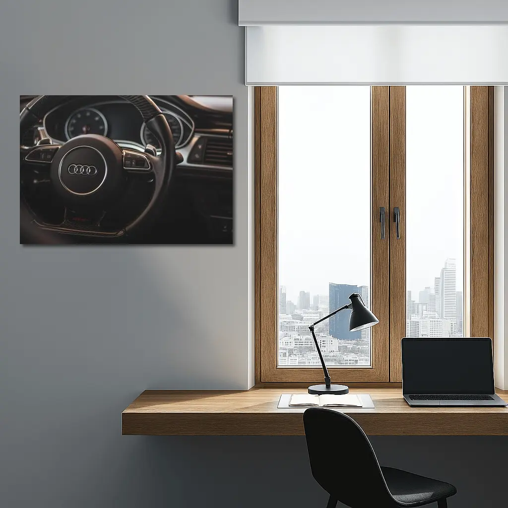 Audi Interior Steering Wheel Dark Cockpit – Wall Art