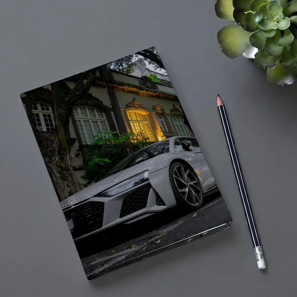 Audi R8 Parked Outside Elegant Mansion – Notebooks