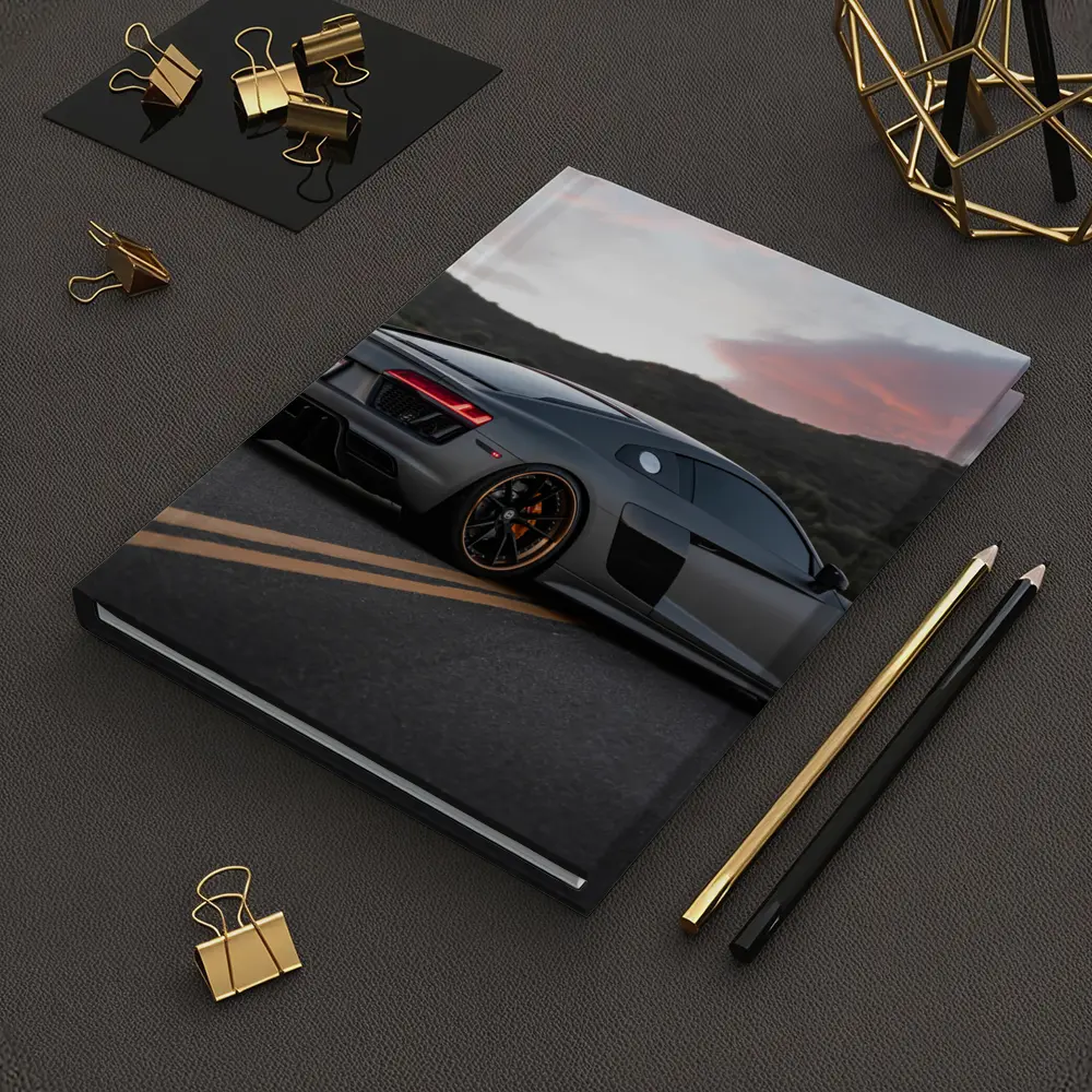 Audi R8 Gray Supercar Mountain Sunset Road – Notebooks