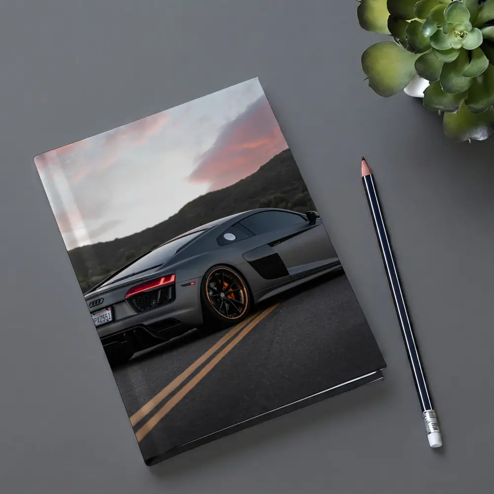 Audi R8 Gray Supercar Mountain Sunset Road – Notebooks