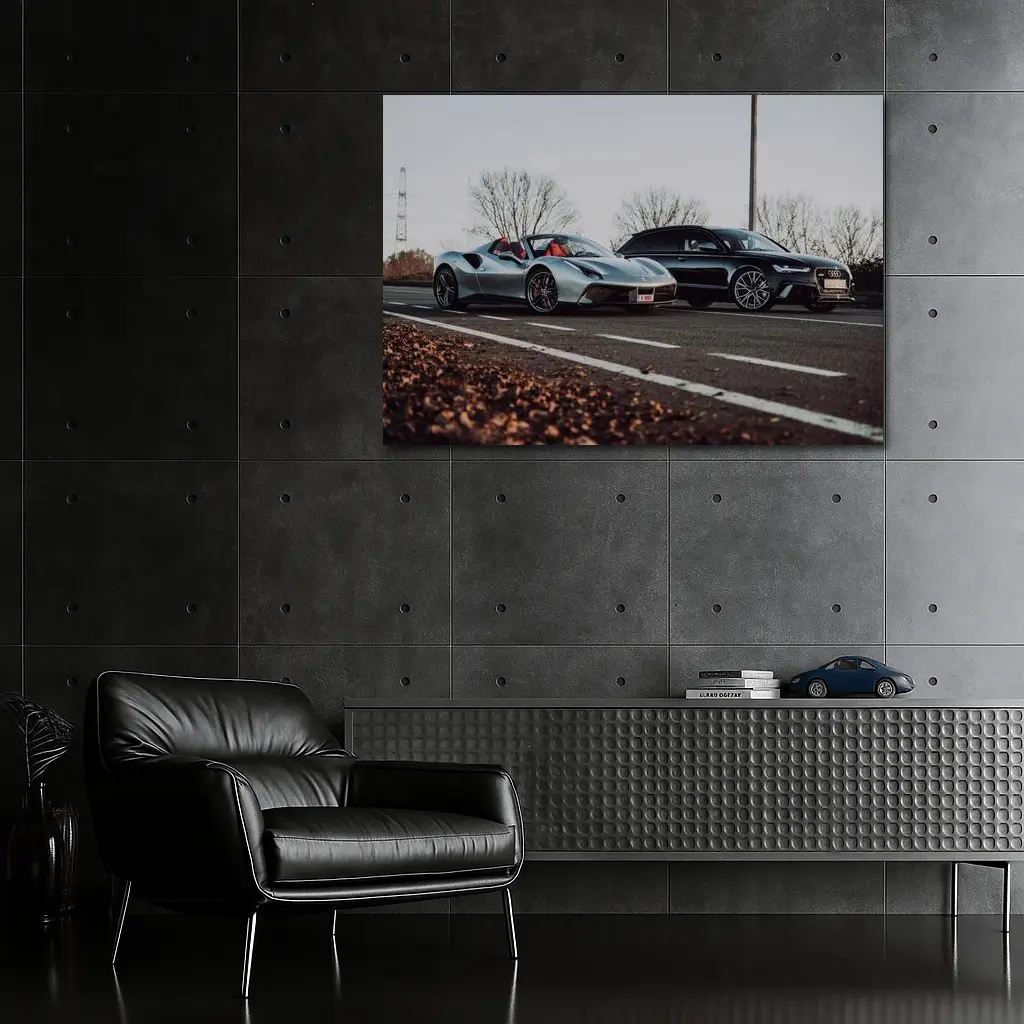 Ferrari 488 GTB and Audi RS6 Road – Wall Art