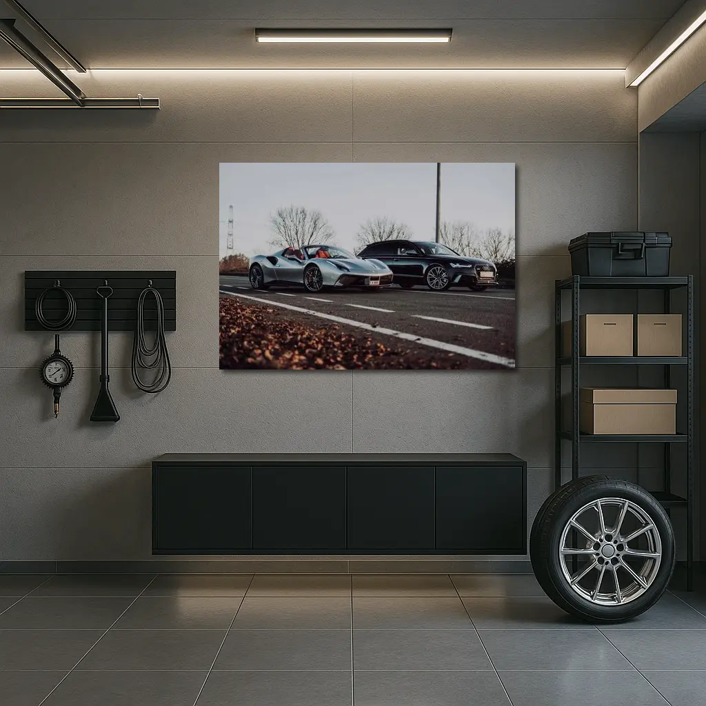 Ferrari 488 GTB and Audi RS6 Road – Wall Art