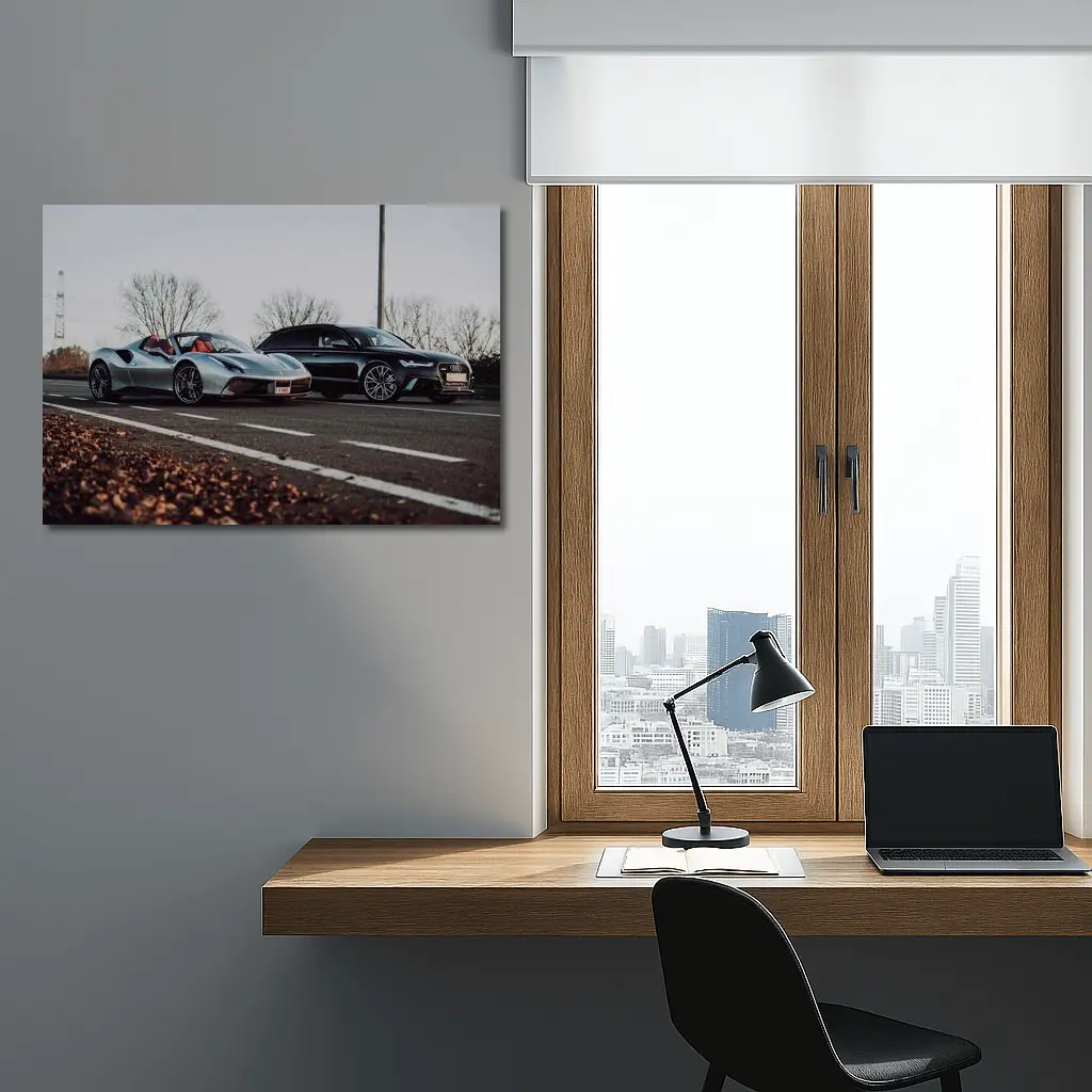 Ferrari 488 GTB and Audi RS6 Road – Wall Art