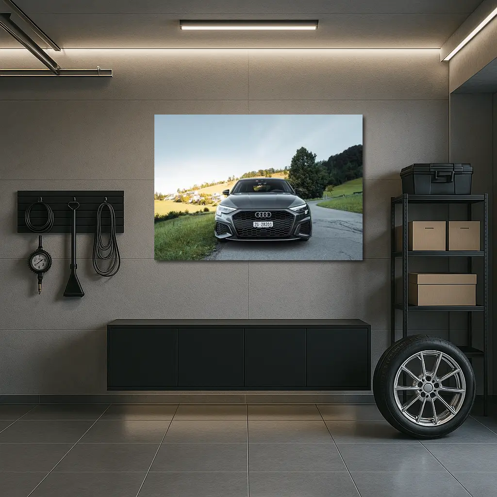 Audi A3 Front View Country Road – Wall Art