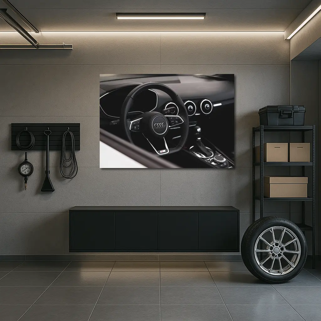 Audi TT Interior Steering Wheel Close Up – Wall Art