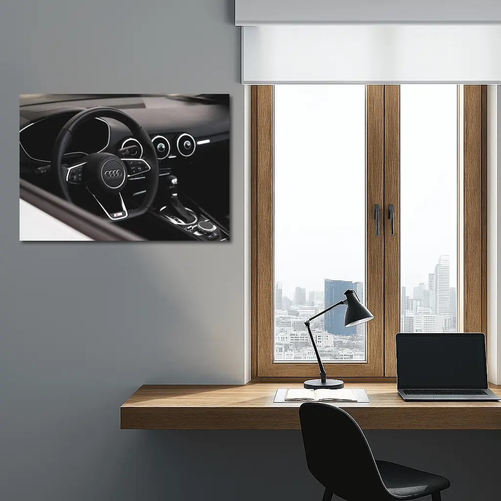 Audi TT Interior Steering Wheel Close Up – Wall Art