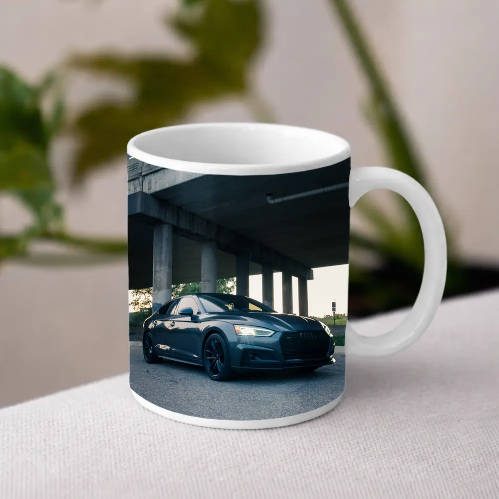 Audi A5 Parked Under Urban Bridge – Mugs