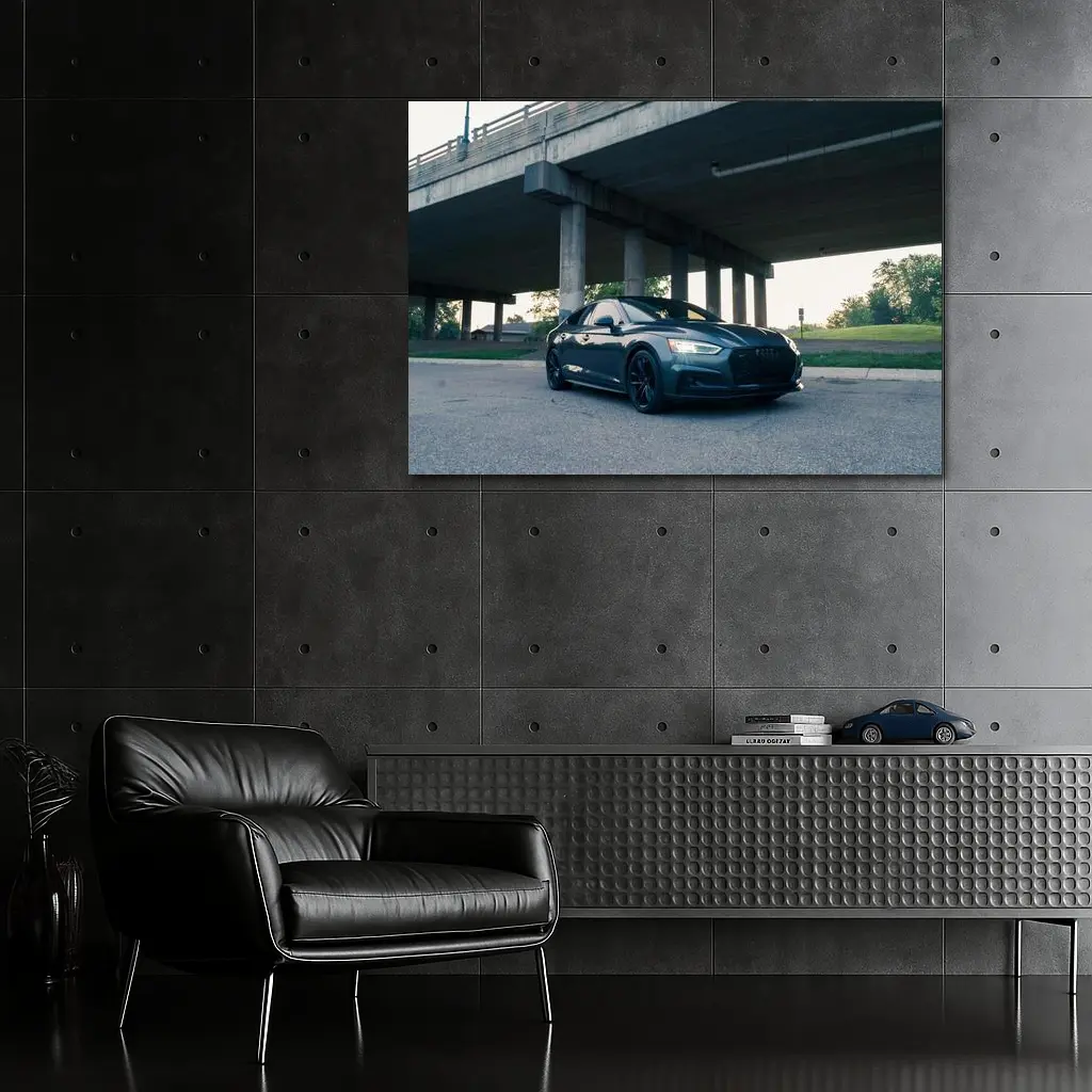 Audi A5 Parked Under Urban Bridge – Wall Art