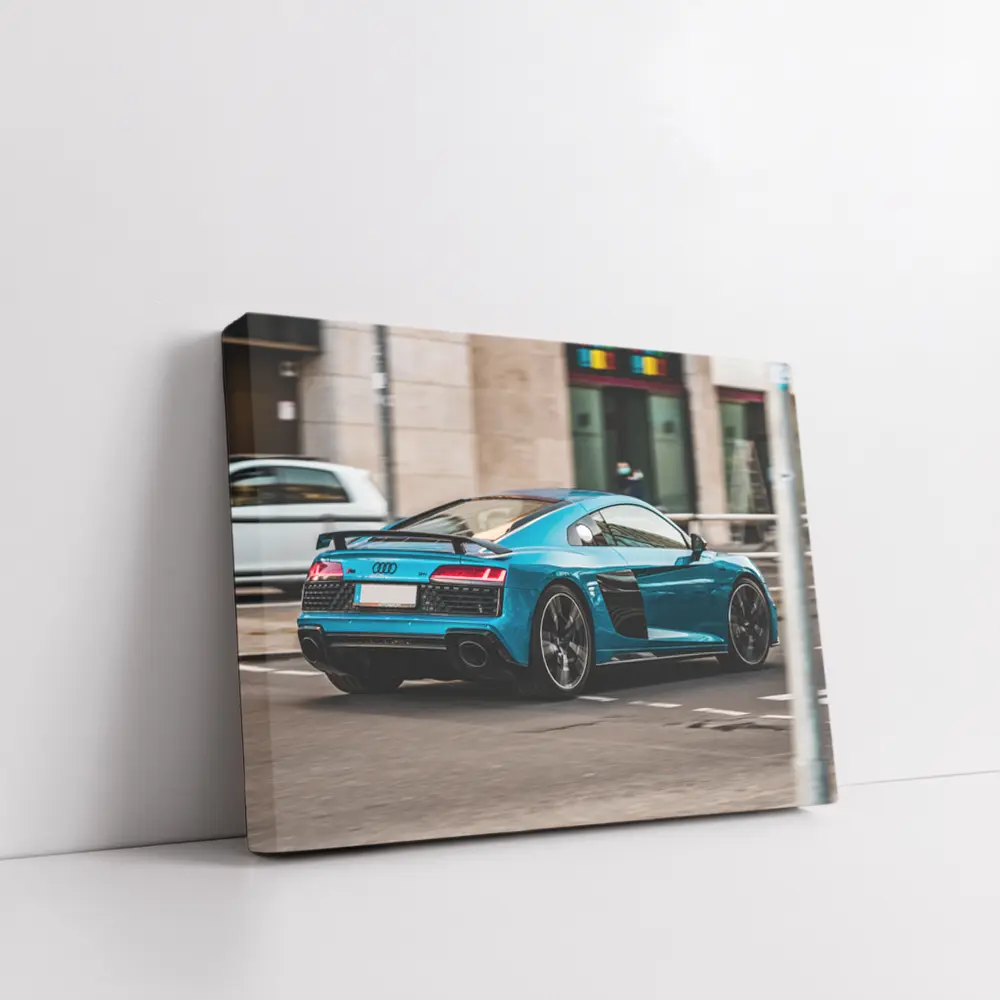 Audi R8 Blue Supercar City Street – Wall Art