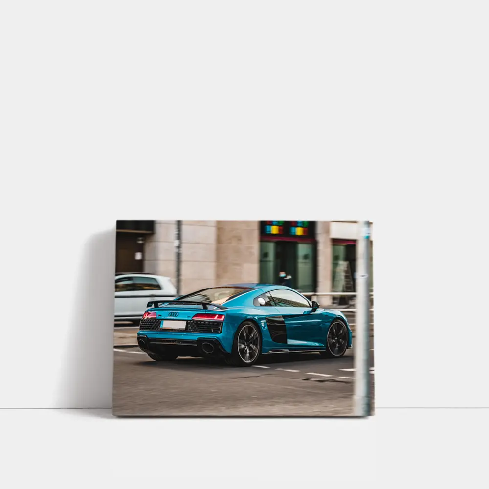 Audi R8 Blue Supercar City Street – Wall Art