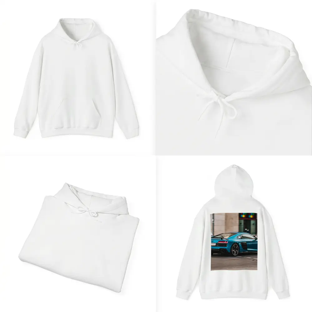 Audi R8 Blue Supercar City Street – Hoodies
