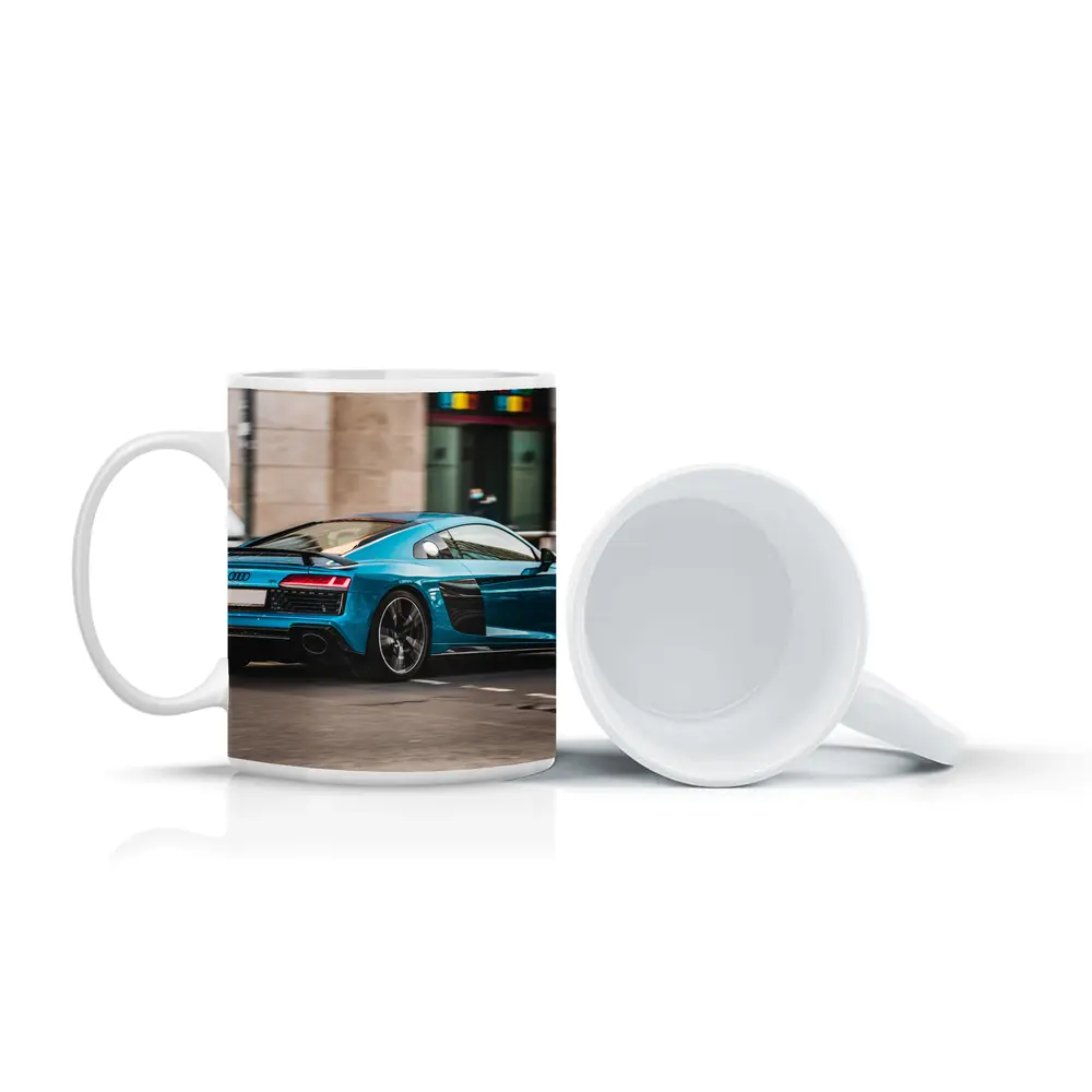 Audi R8 Blue Supercar City Street – Mugs