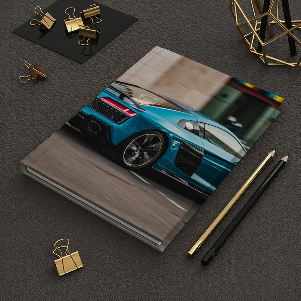 Audi R8 Blue Supercar City Street – Notebooks