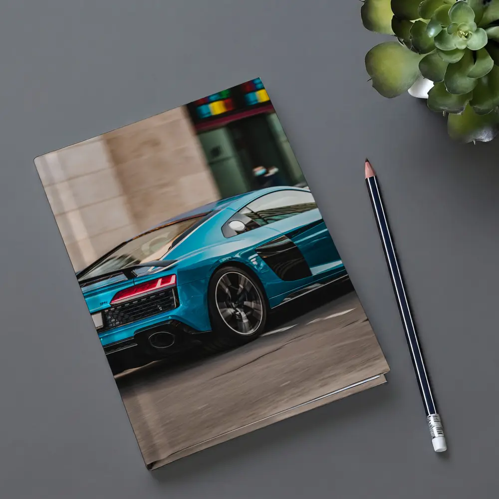 Audi R8 Blue Supercar City Street – Notebooks