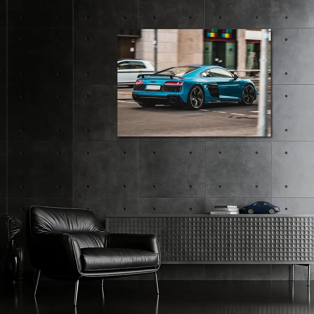 Audi R8 Blue Supercar City Street – Wall Art