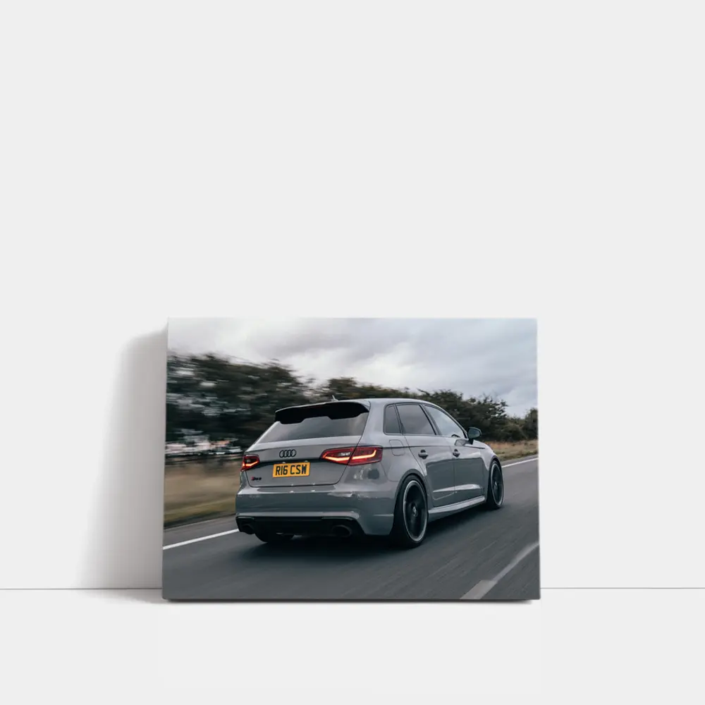 Audi RS3 Sportback Gray Road Motion Shot – Wall Art