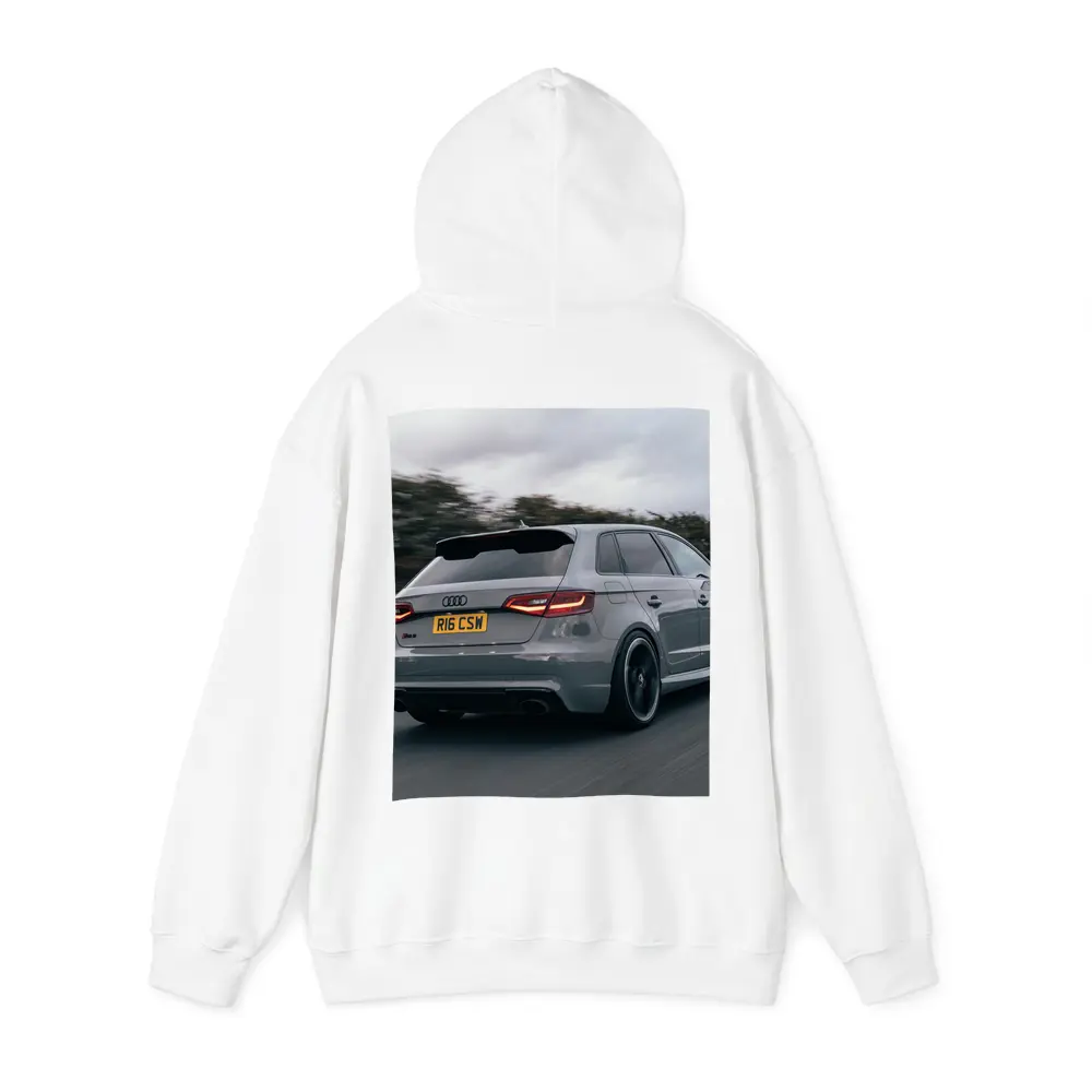 Audi RS3 Sportback Gray Road Motion Shot – Hoodies