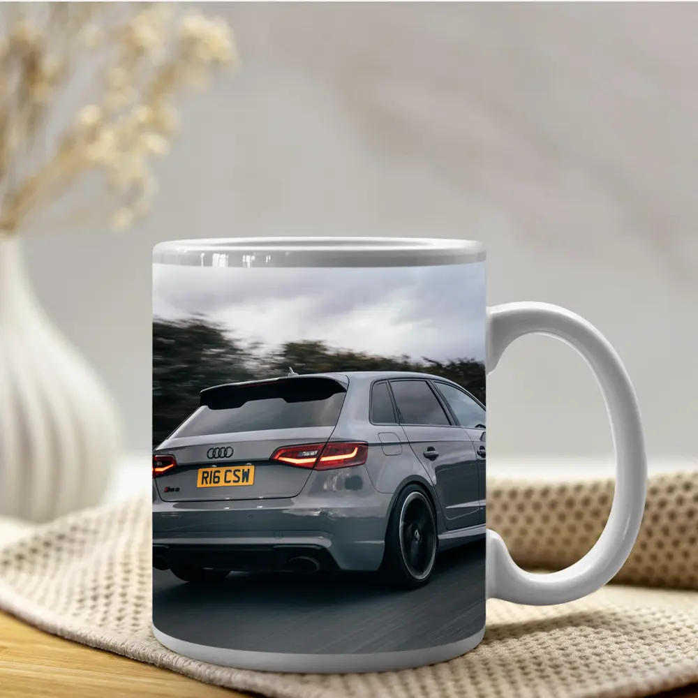 Audi RS3 Sportback Gray Road Motion Shot – Mugs