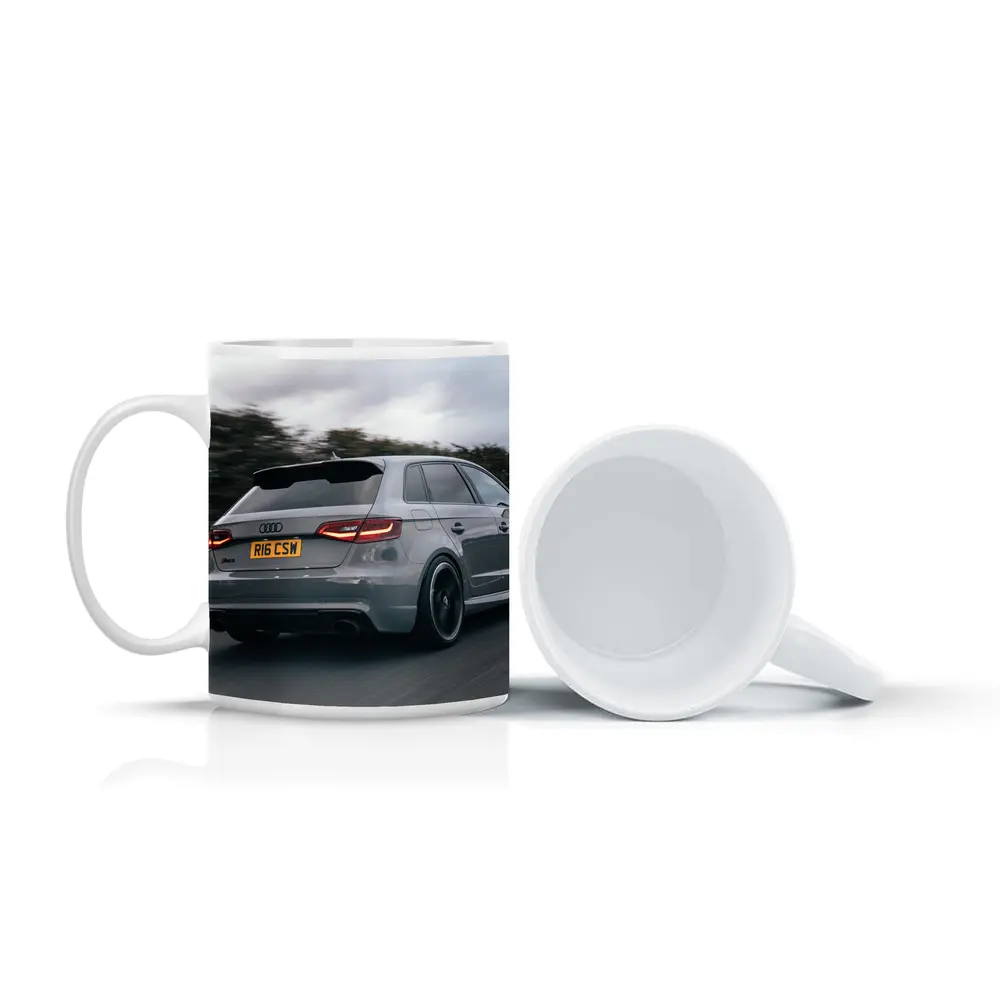 Audi RS3 Sportback Gray Road Motion Shot – Mugs