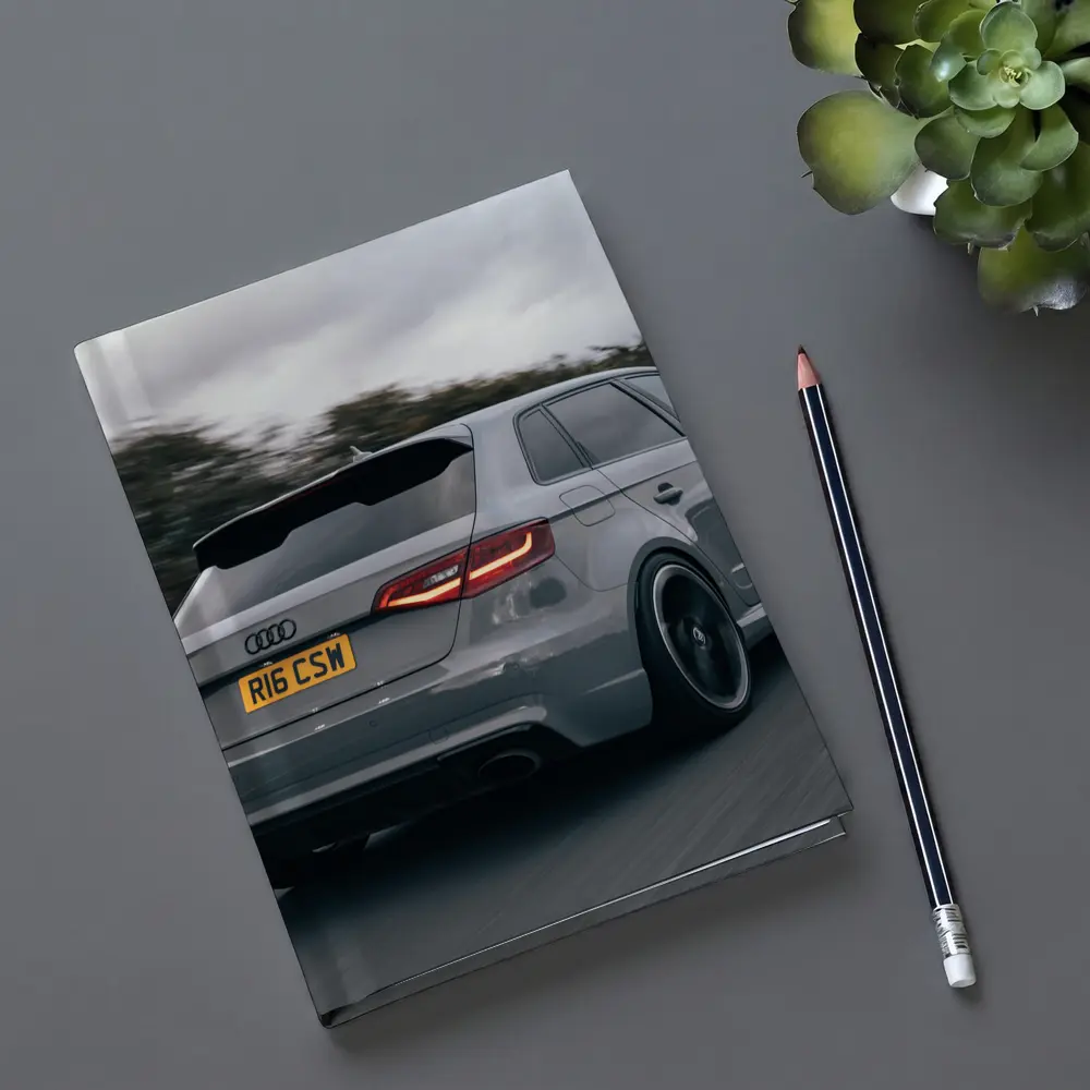 Audi RS3 Sportback Gray Road Motion Shot – Notebooks
