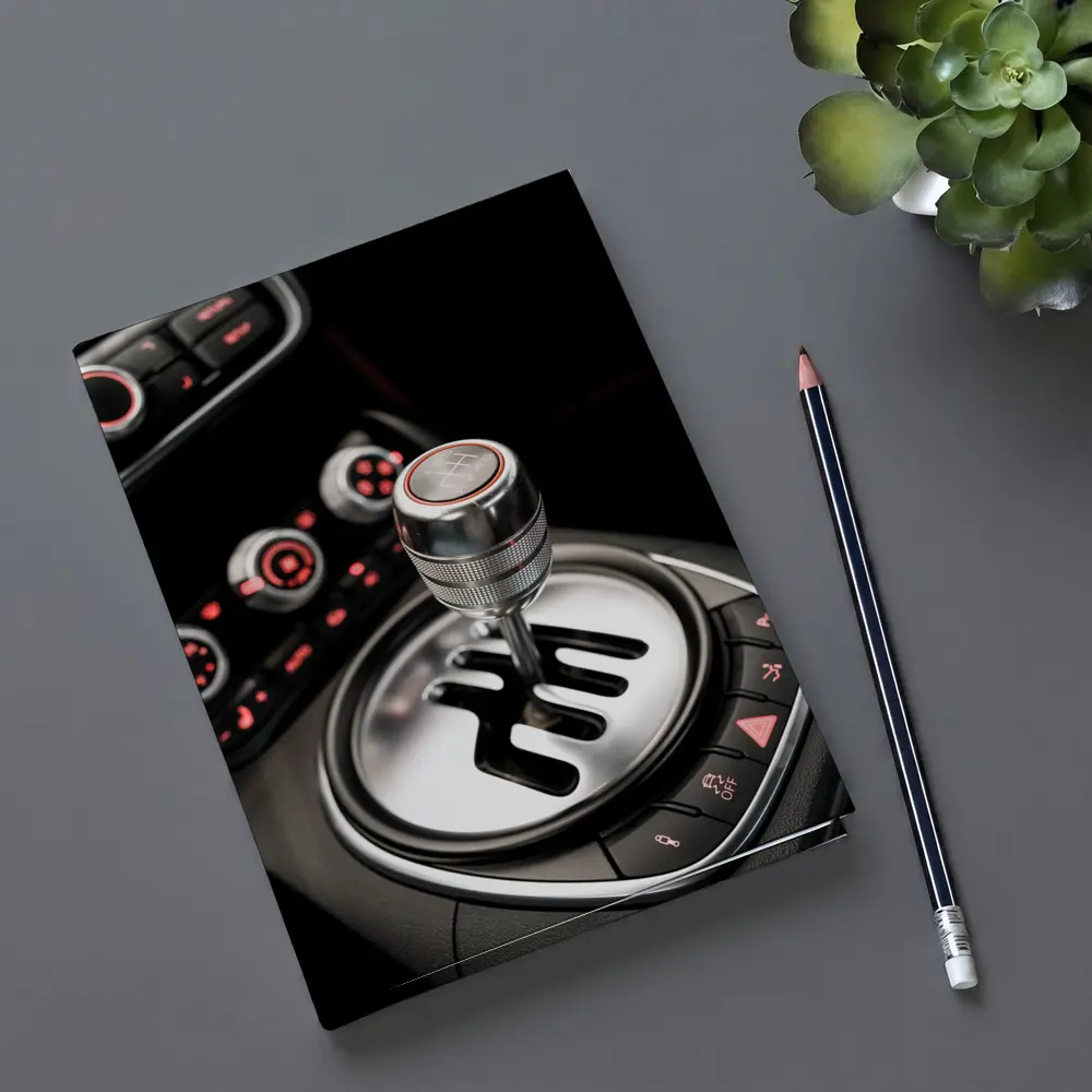 Audi R8 Manual Gearshift Interior Close Up – Notebooks
