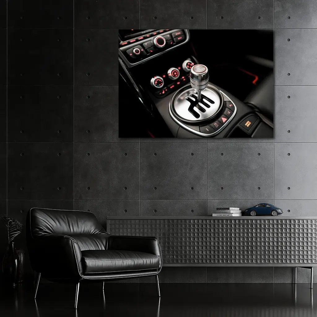 Audi R8 Manual Gearshift Interior Close Up – Wall Art