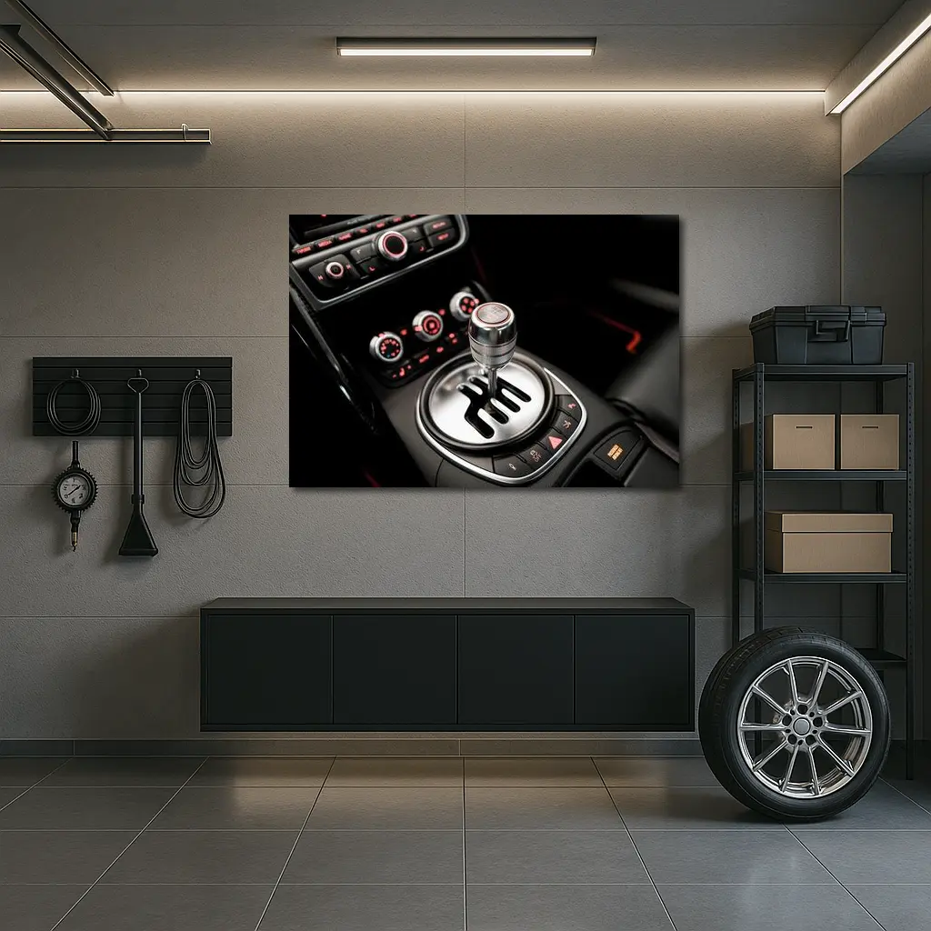 Audi R8 Manual Gearshift Interior Close Up – Wall Art