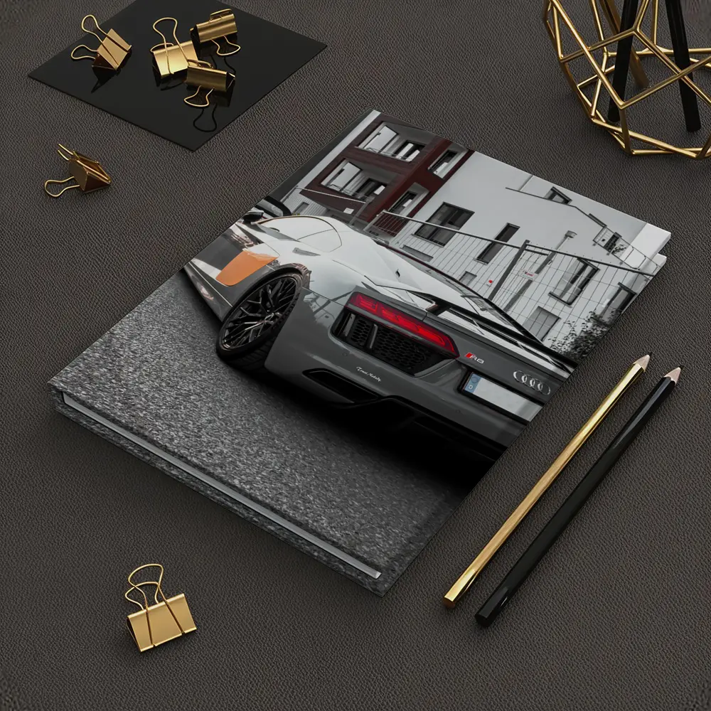 Audi R8 Gray Supercar Parked Urban Setting – Notebooks
