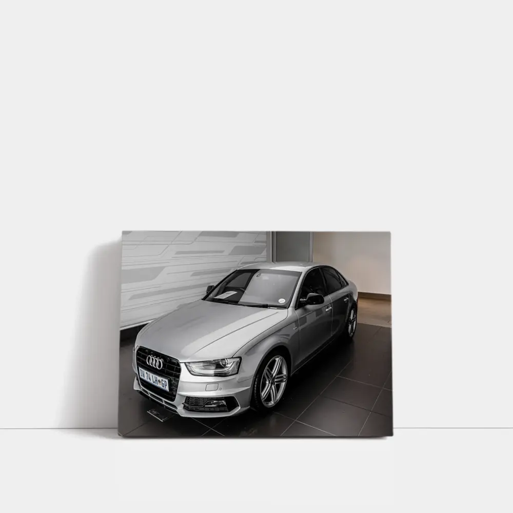 Audi A4 Silver Sedan Showroom Display – Wall Art