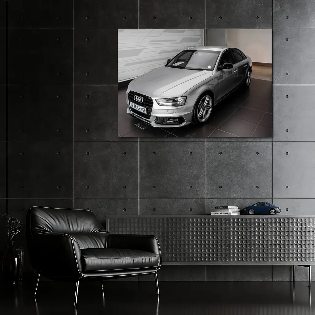 Audi A4 Silver Sedan Showroom Display – Wall Art
