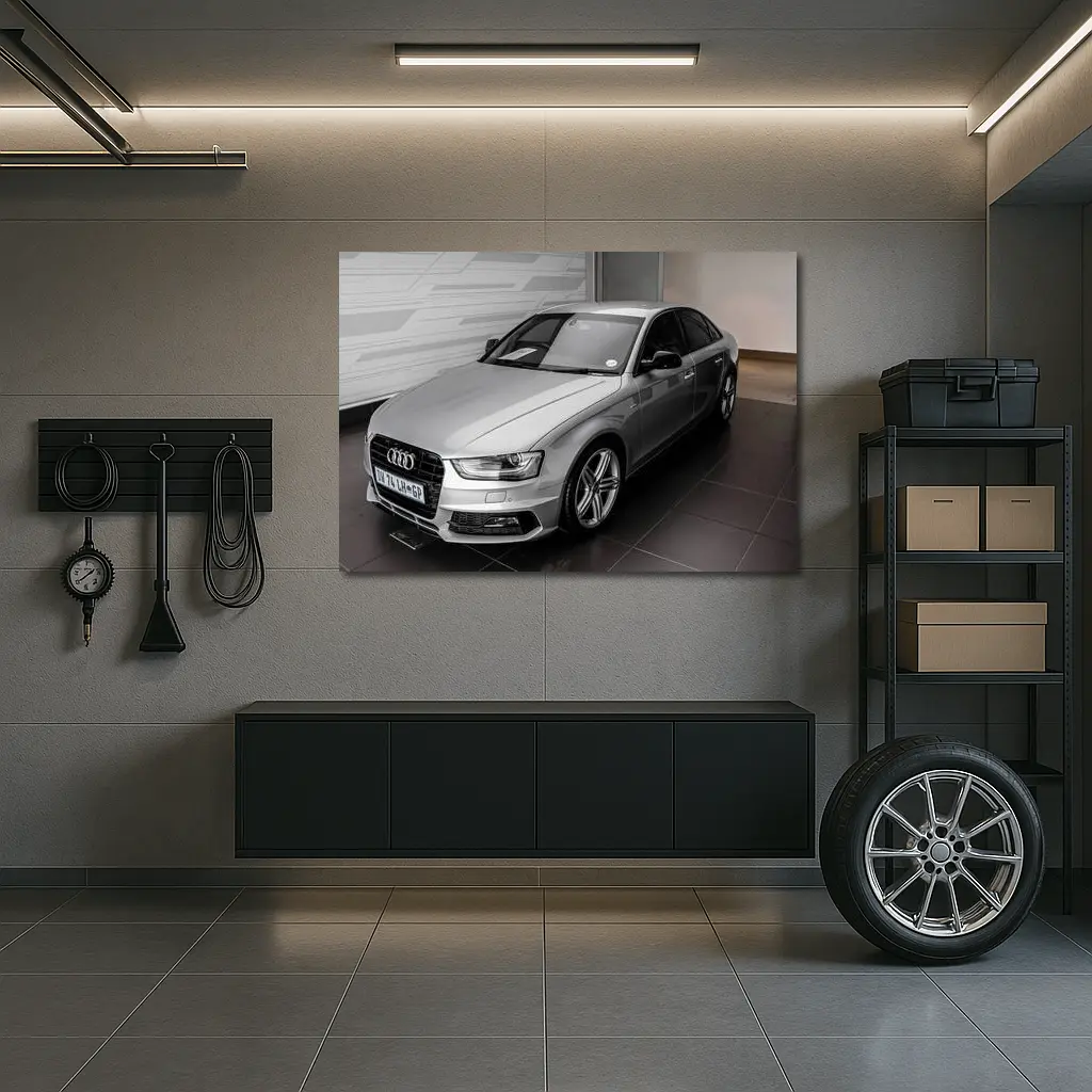 Audi A4 Silver Sedan Showroom Display – Wall Art