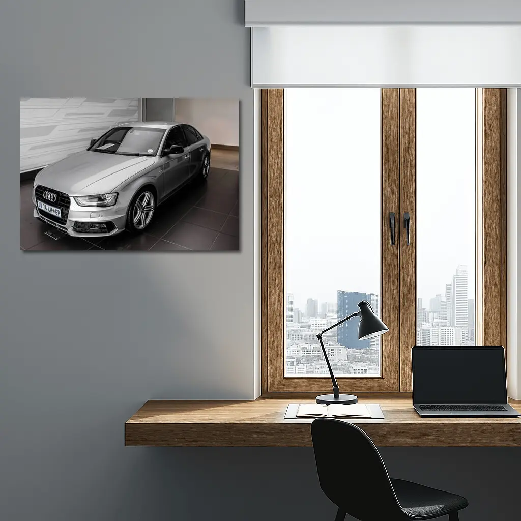 Audi A4 Silver Sedan Showroom Display – Wall Art