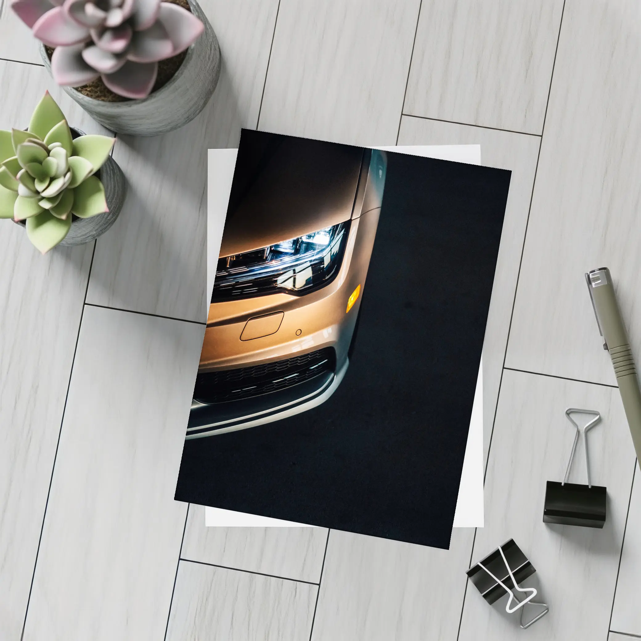 Audi A7 Front Close Up Dark Background – Postcards