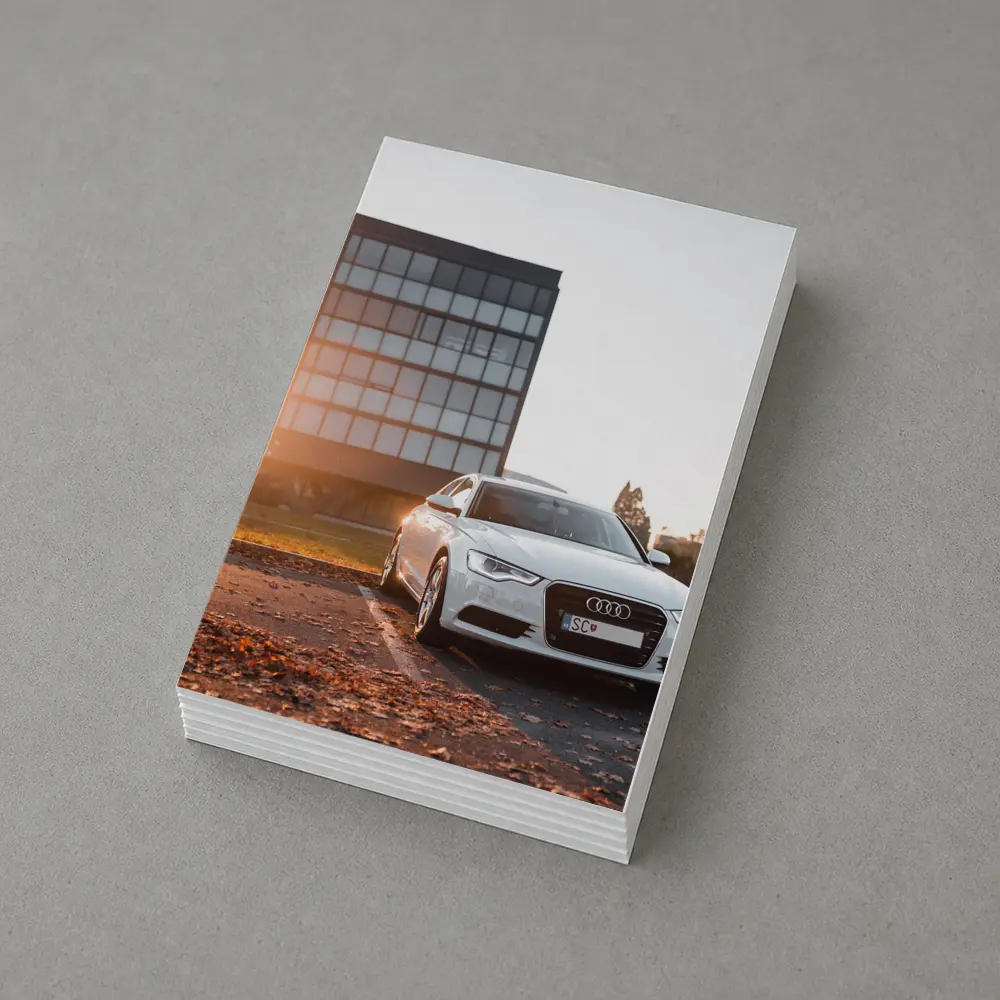 Audi A6 White Sedan Golden Hour Light – Postcards