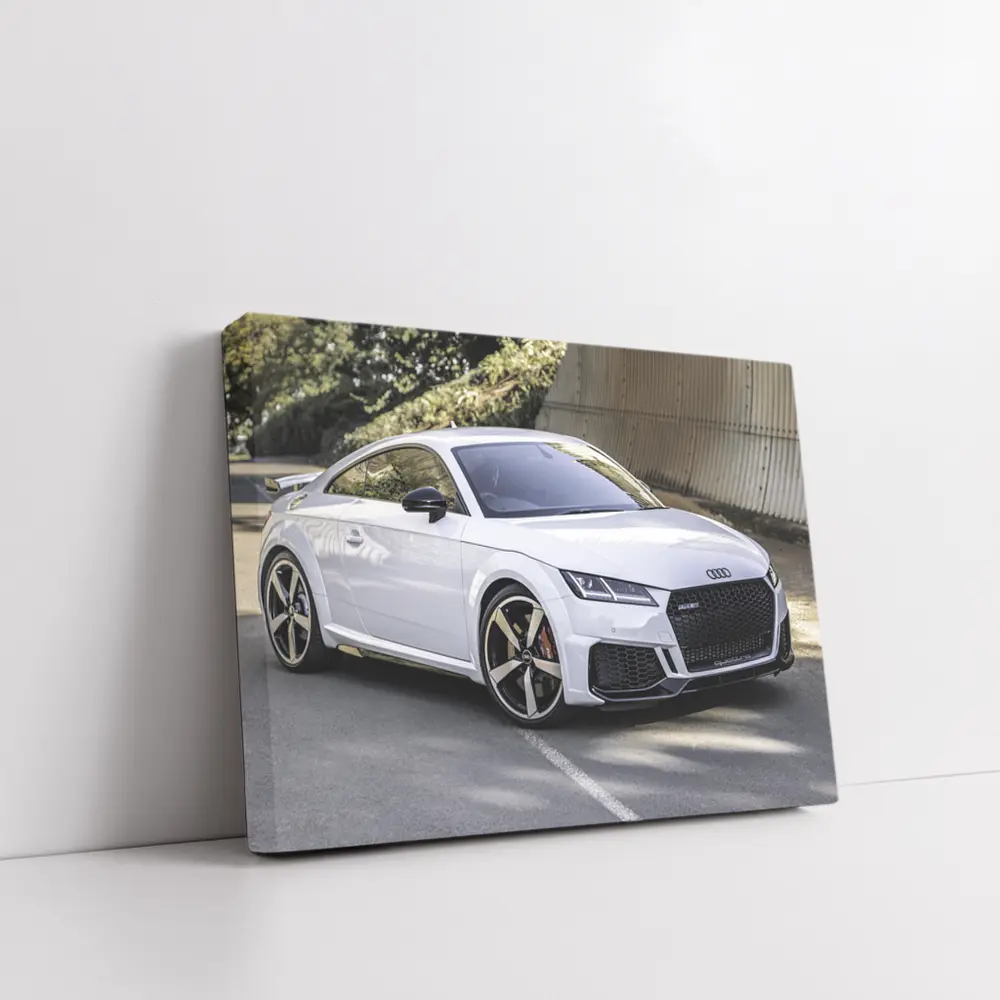 Audi TT RS White Sports Car Street – Wall Art