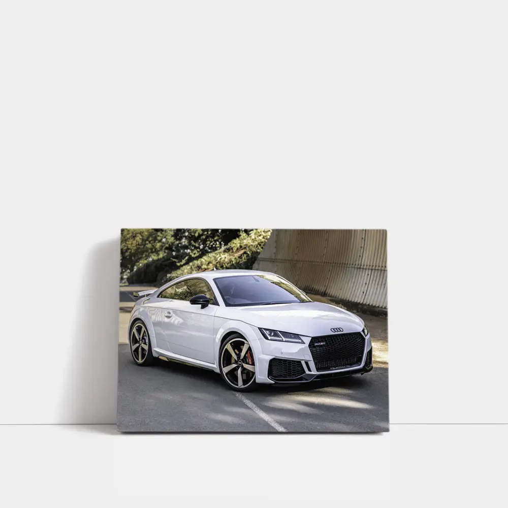 Audi TT RS White Sports Car Street – Wall Art