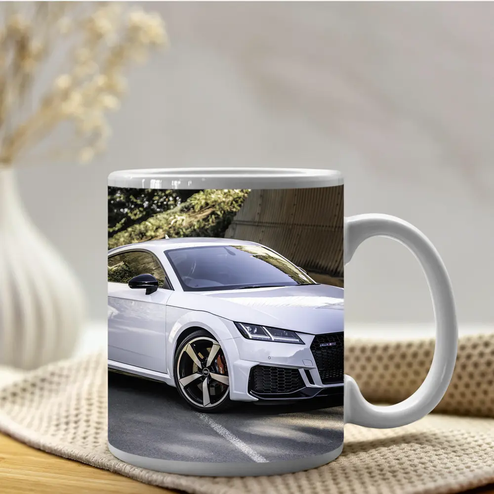 Audi TT RS White Sports Car Street – Mugs