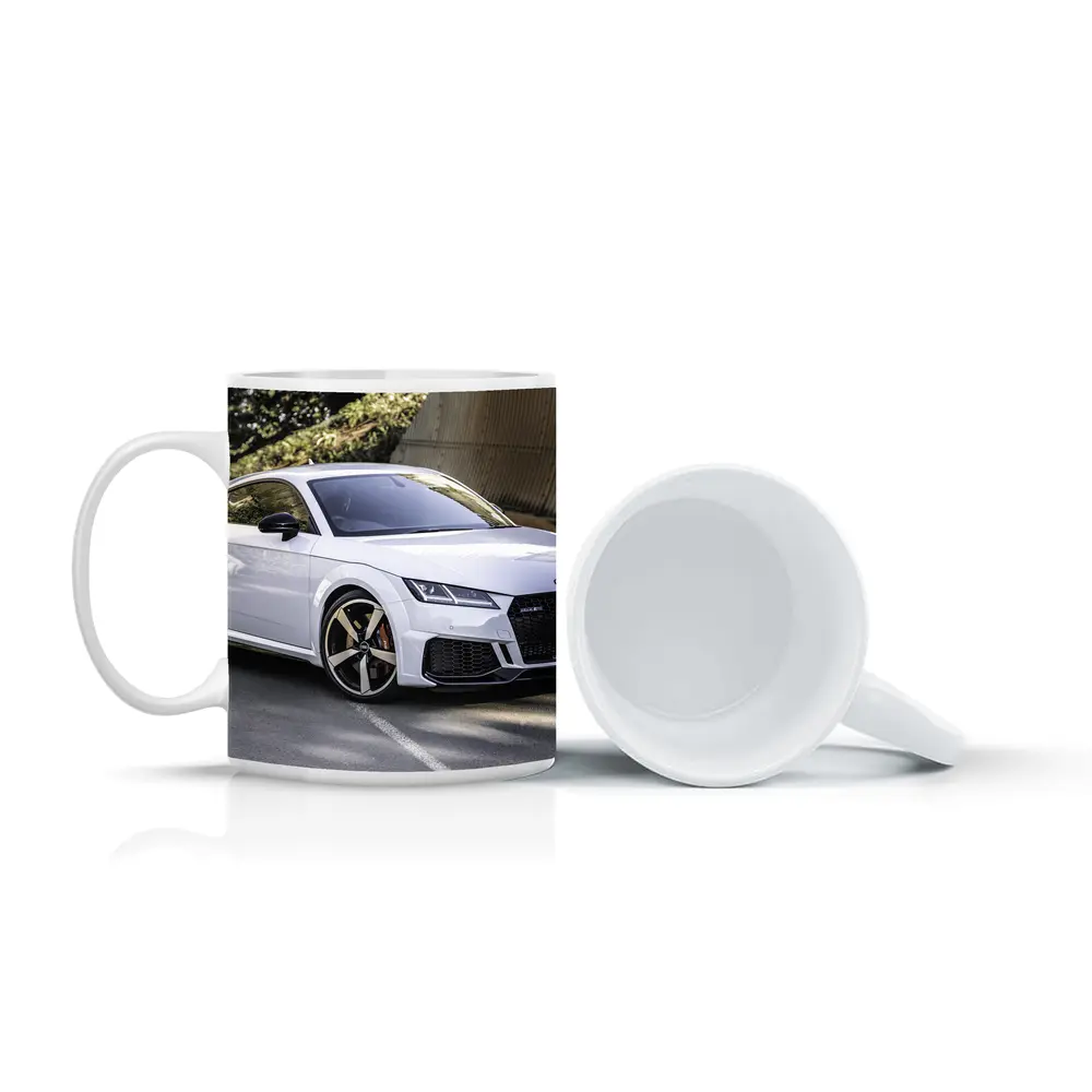 Audi TT RS White Sports Car Street – Mugs