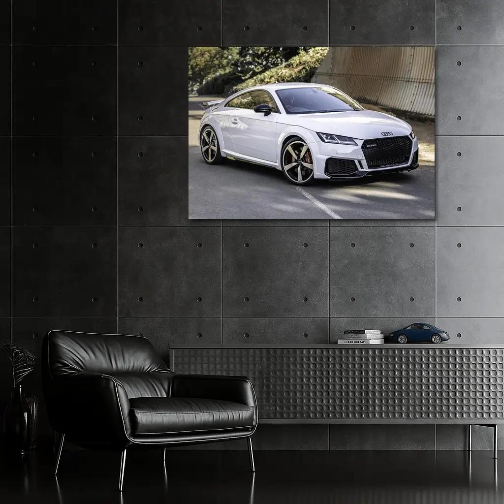 Audi TT RS White Sports Car Street – Wall Art