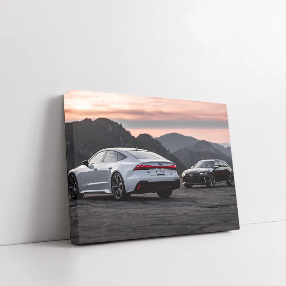 Audi RS7 and RS6 Sunset Mountains – Wall Art