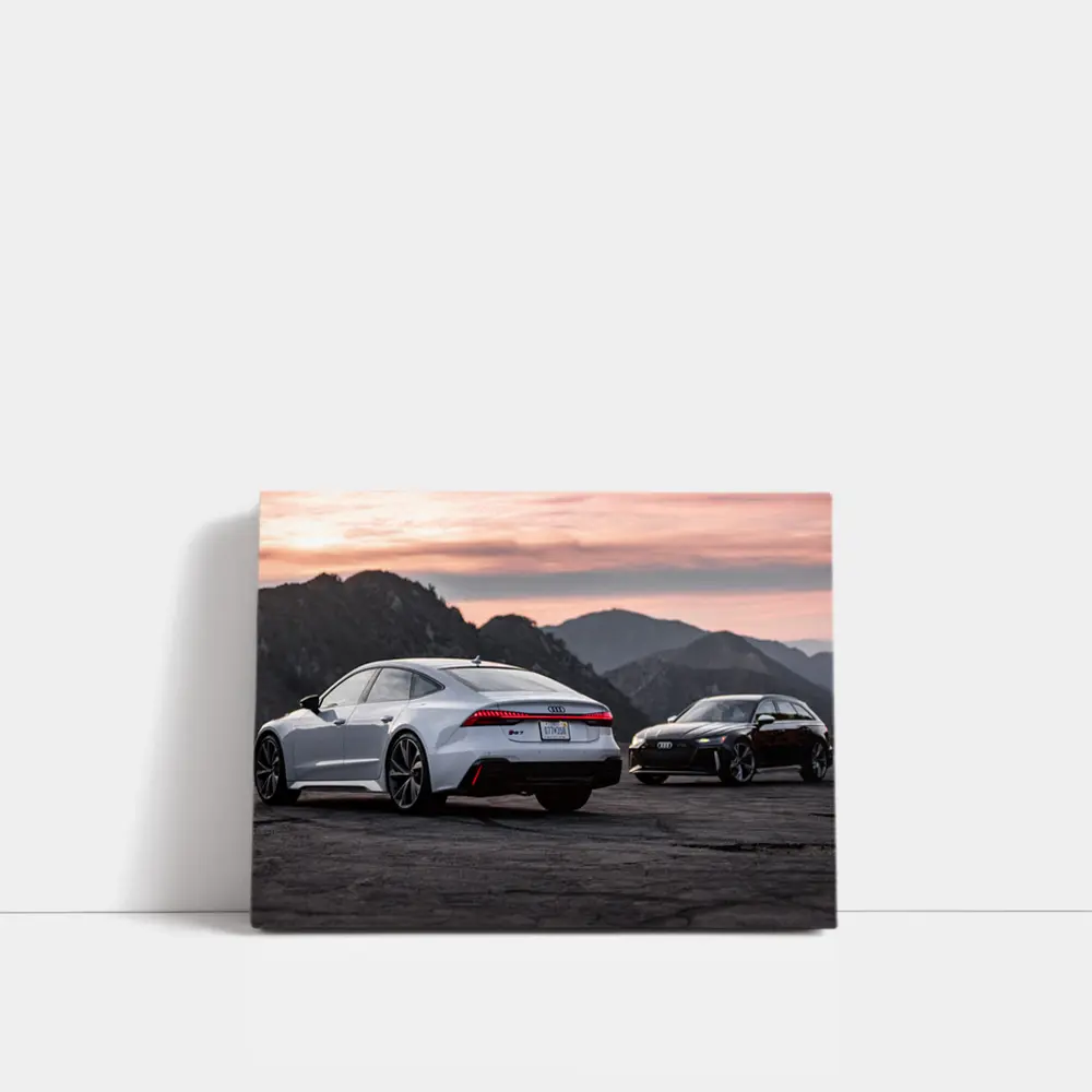 Audi RS7 and RS6 Sunset Mountains – Wall Art