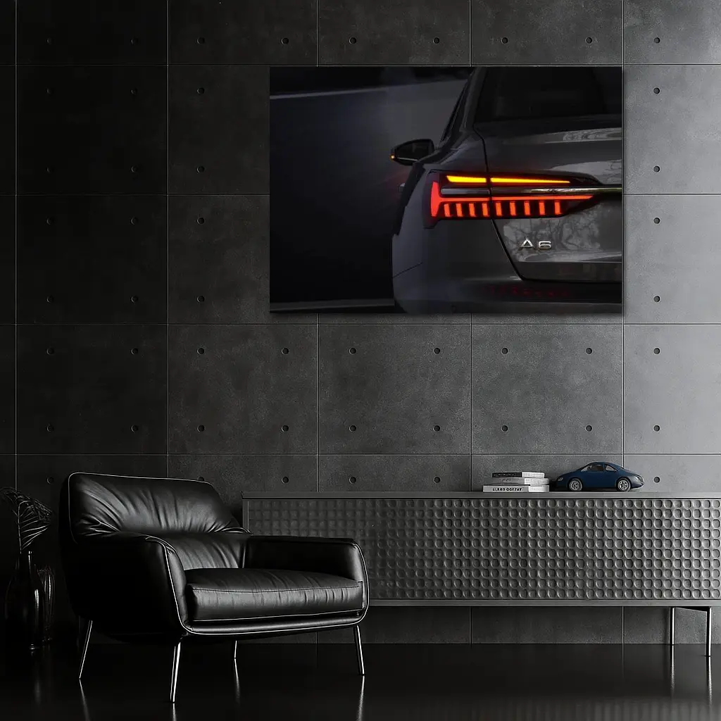 Audi A6 Tail Light Dark Background – Wall Art