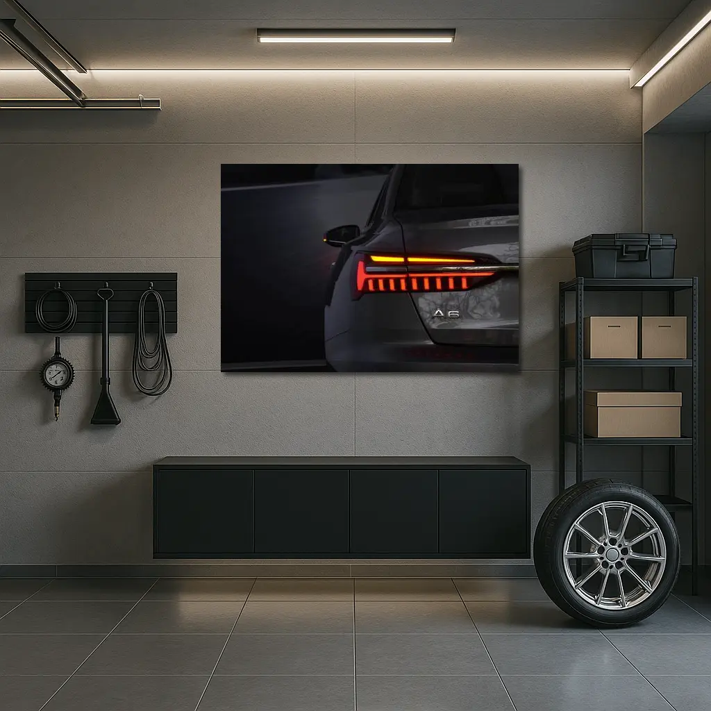 Audi A6 Tail Light Dark Background – Wall Art