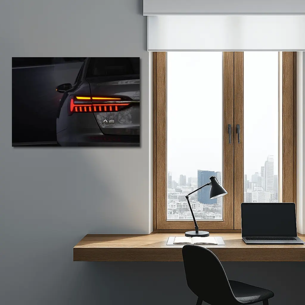 Audi A6 Tail Light Dark Background – Wall Art