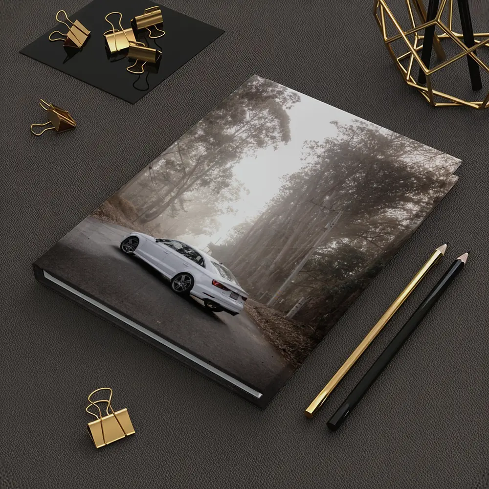 White Audi A3 on Misty Forest Road – Notebooks