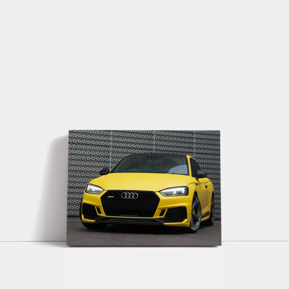 Audi RS5 Yellow Coupe Urban Background – Wall Art