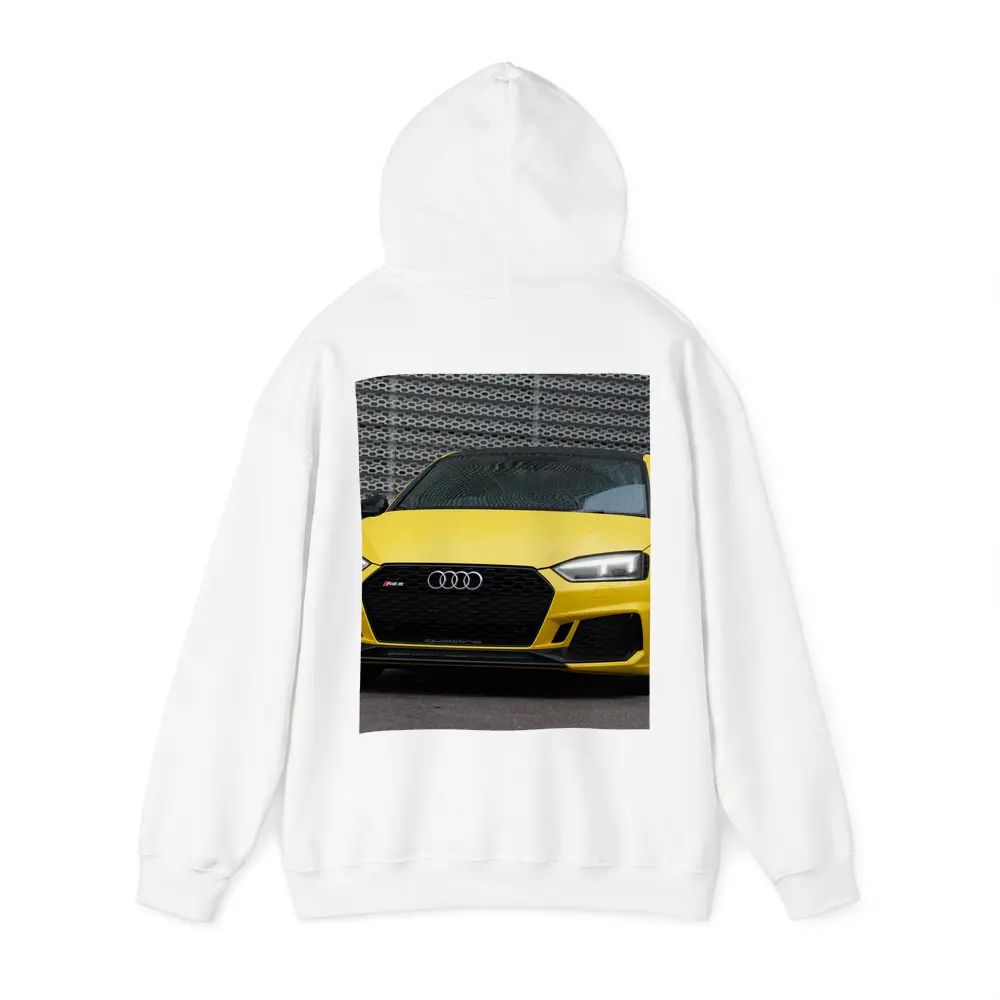 Audi RS5 Yellow Coupe Urban Background – Hoodies