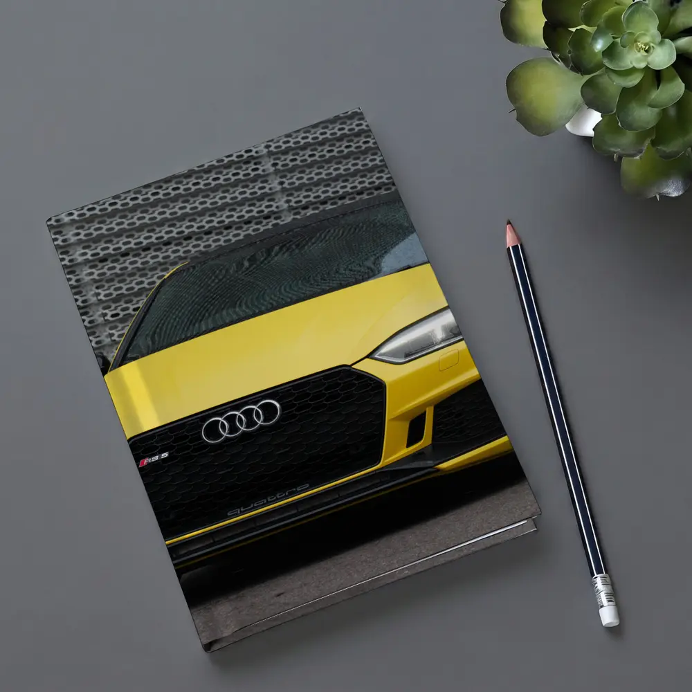 Audi RS5 Yellow Coupe Urban Background – Notebooks