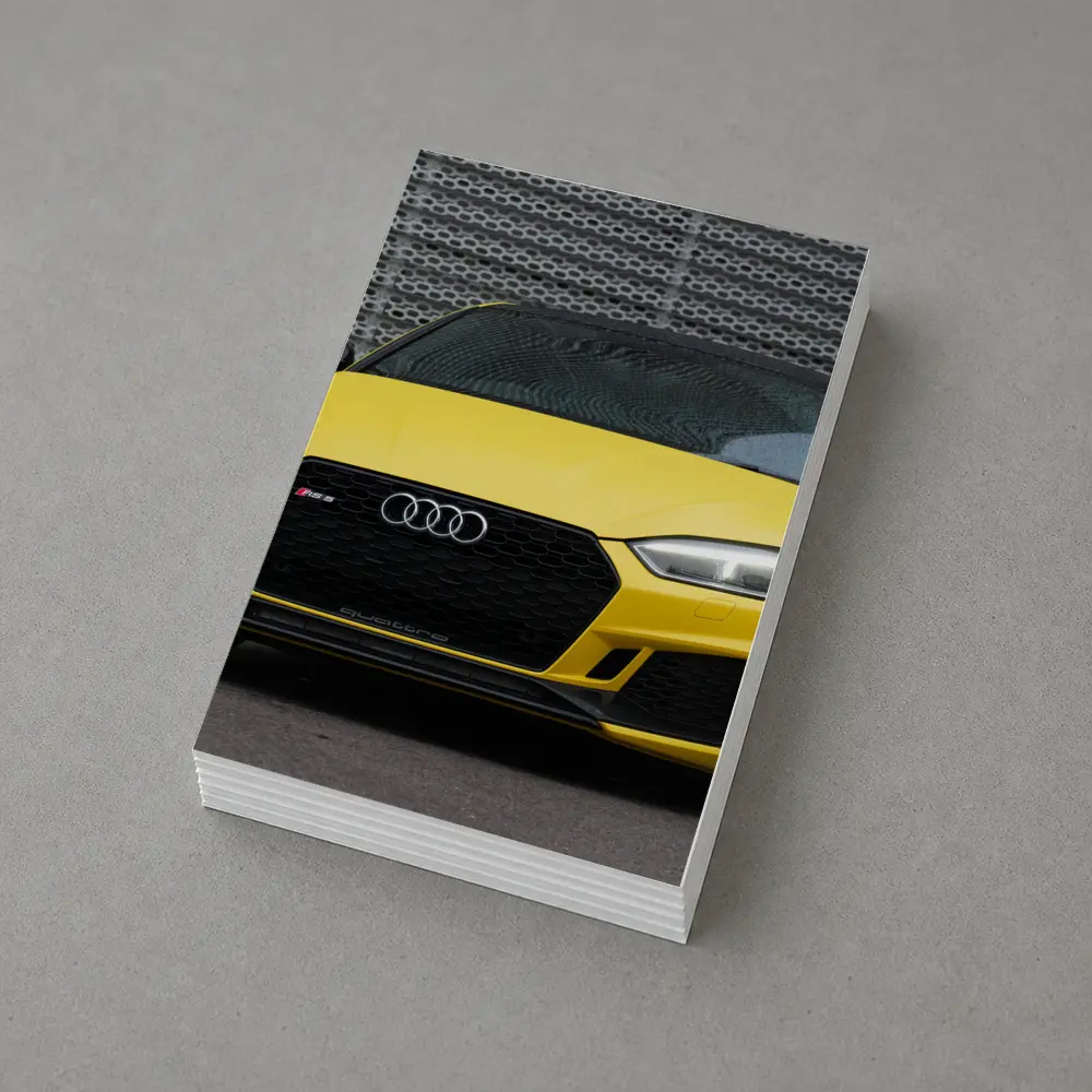 Audi RS5 Yellow Coupe Urban Background – Postcards